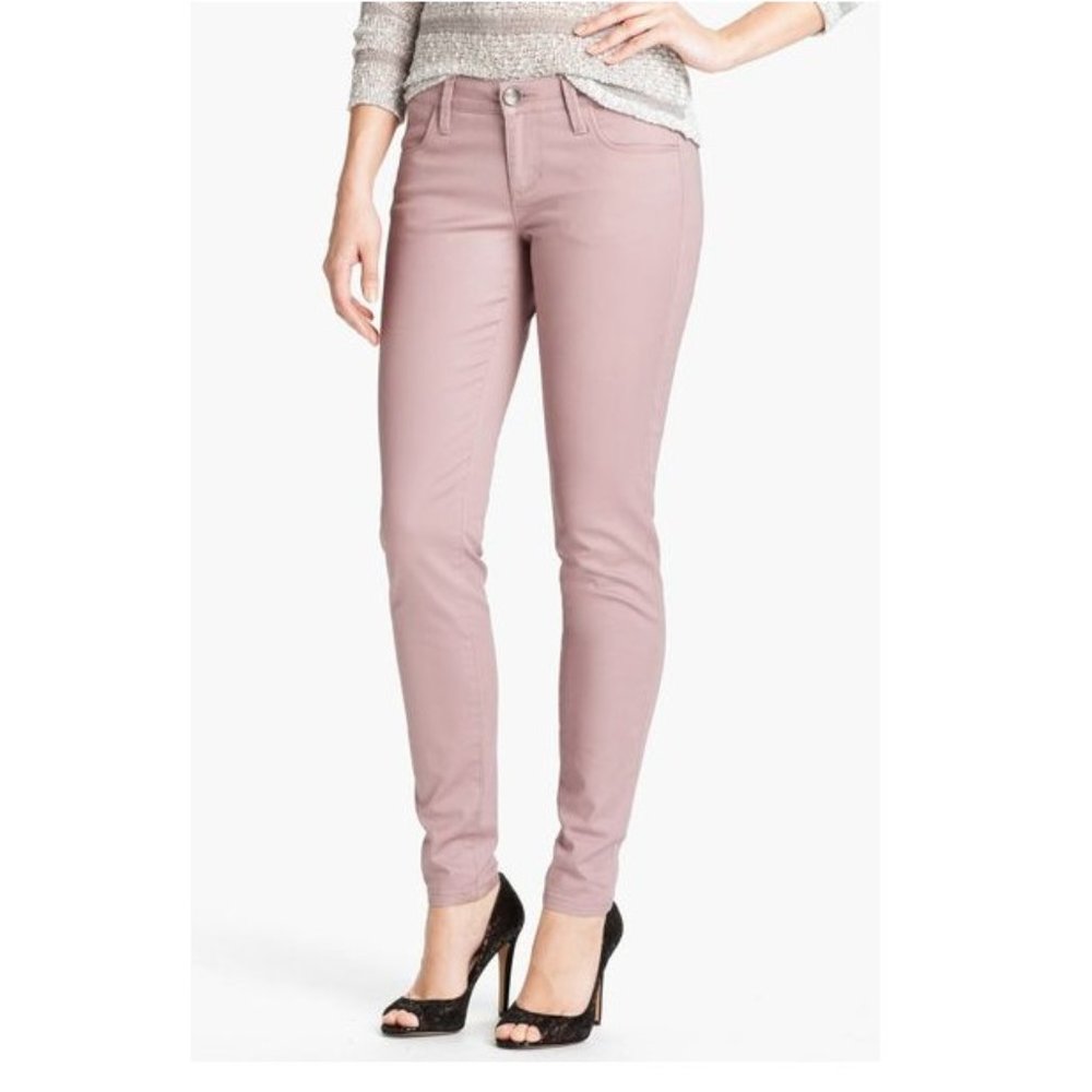NWT Lands End Womens Mid Rise Straight Leg Jeans Pink Rose 18 37/38W $80 KK151